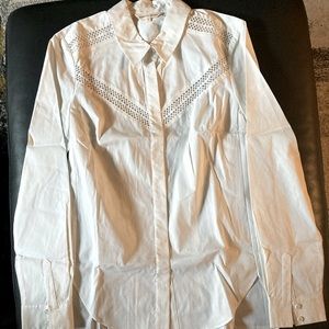 Rebecca Taylor long sleeve white shirt. Size 2